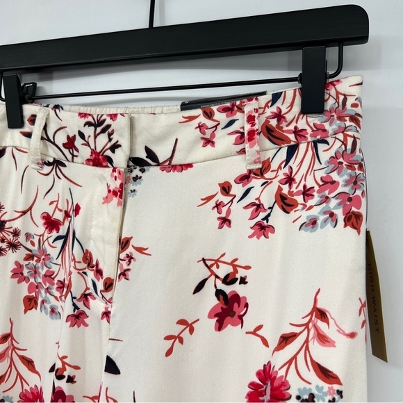 NEW WORTHINGTON Sasha Floral High Waist Wide Leg Pants Multicolor Stretch - Picture 4 of 14